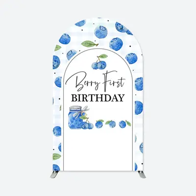 Aperturee Berry First Birthday Double Sided Arch Backdrop | Custom Chiara Arched Covers | Diy Round Arch Backdrop | Wedding A...