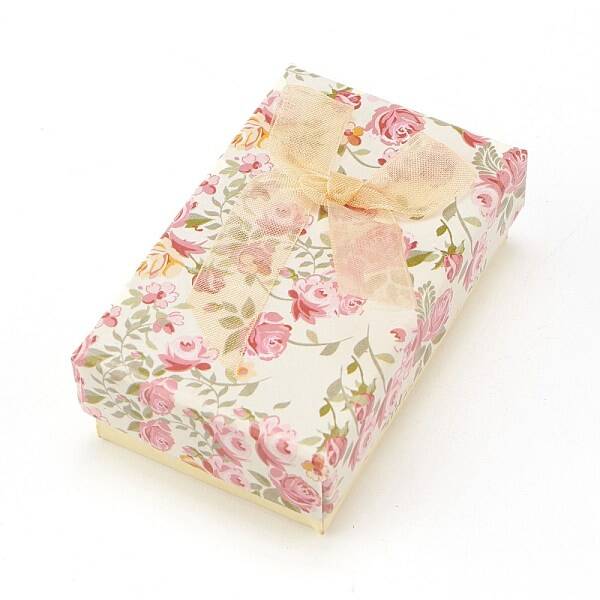 Flower Pattern Cardboard Jewelry Packaging Box
