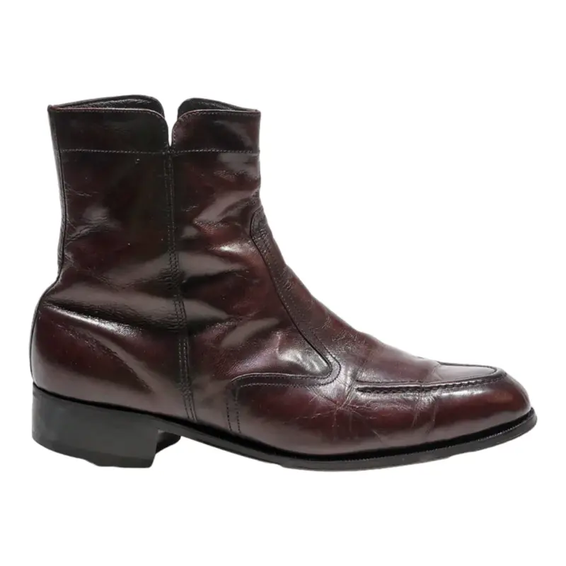 FLORSHEIM Ankle Boots Maroon Leather Mens UK 7.5
