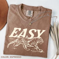 Comfort Colors Vintage Easy Tiger T-shirt, Retro Tiger Graphic Tee, Unisex Oversized Boho Aesthetic T-Shirt, Style Top T-Shir...