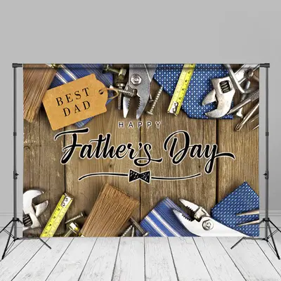 Best Dad Tools Brown Wooden Fathers Day Photo Backdrop - Aperturee