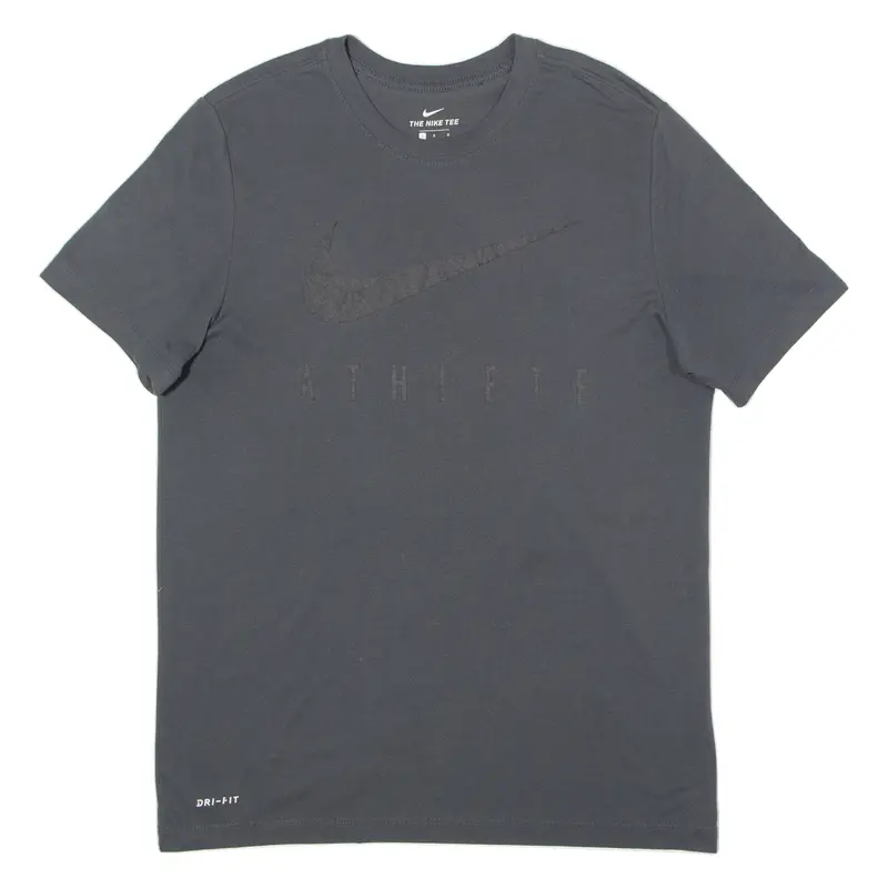 NIKE Athlete Mens T-Shirt Grey Crew Neck L