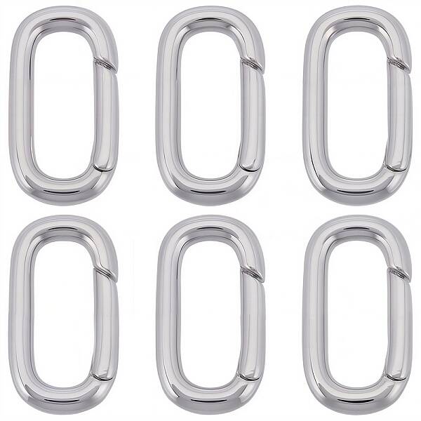 6Pcs Brass Spring Gate Rings