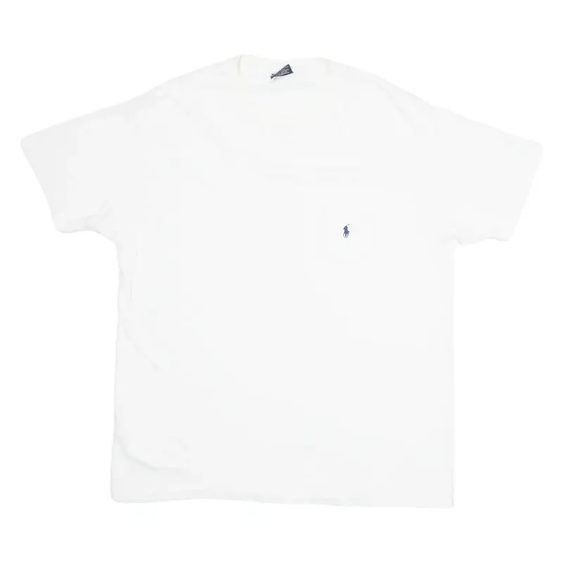 POLO RALPH LAUREN Mens T-Shirt White 90s L