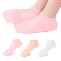 2 Pairs Silicone Socks for Dry Cracked Feet, Women's Foot Socks for Moisturizing (2 Colors Assorted, Fits Up to Size 10) Past...