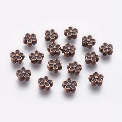 Tibetan Style Alloy 3D Flower Beads