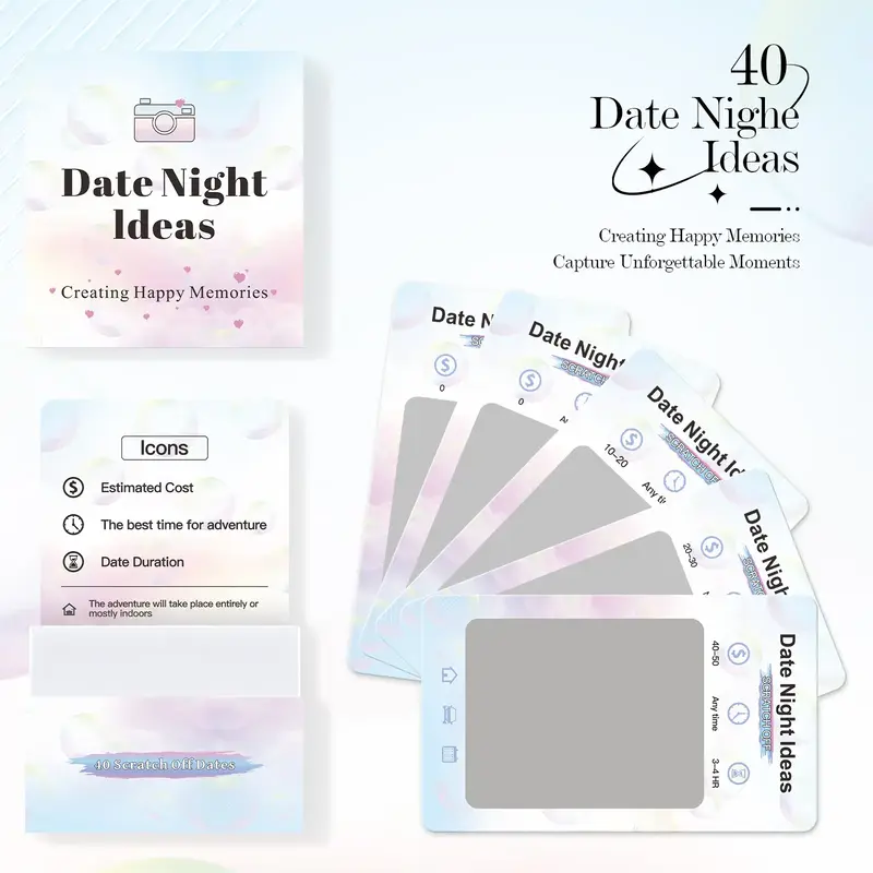 Black Friday--Date Night Idea Cards, Scratch Card Box, 40 Date Ideas, Couple's Games, Game Cards, Date Gifts, Valentine's Day...