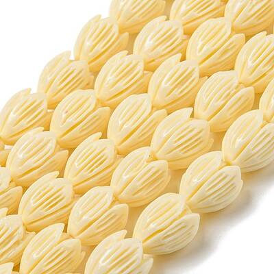 Craved Flower Synthetical Coral Bead Strands
