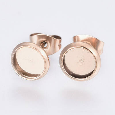 Ion Plating(IP) 304 Stainless Steel Stud Earrings Settings