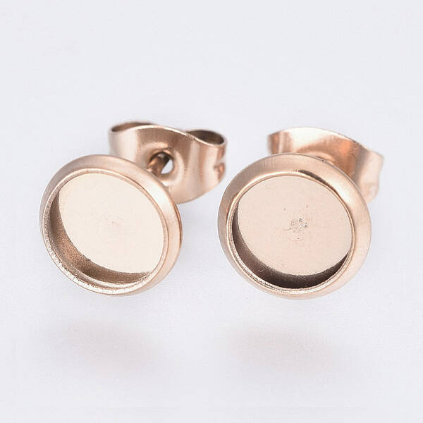 Ion Plating(IP) 304 Stainless Steel Stud Earrings Settings