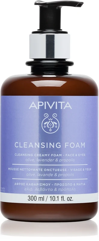 Apivita 300 ml cleansing cream mousse for face and eyes