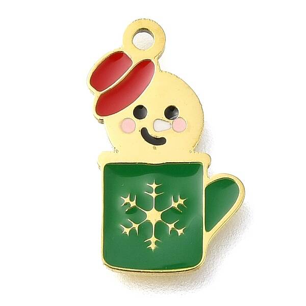 Christmas Themed Ion Plating(IP) 304 Stainless Steel Enamel Charms