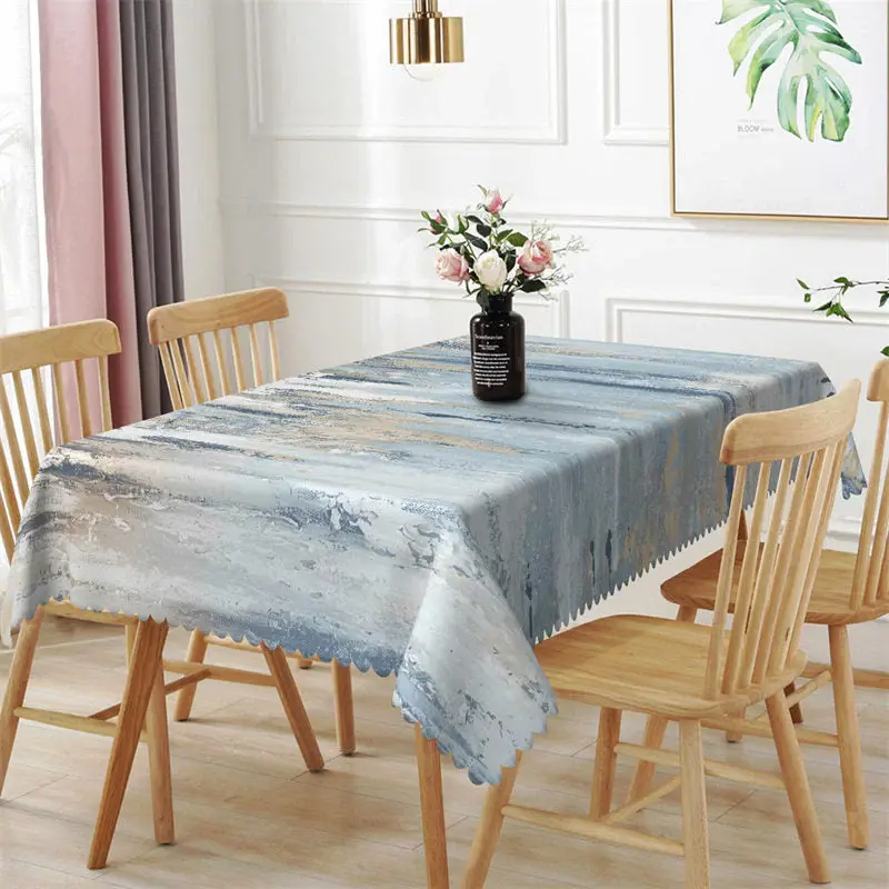 Weathered Blue Paint Wooden Rectangle Tablecloth - Aperturee