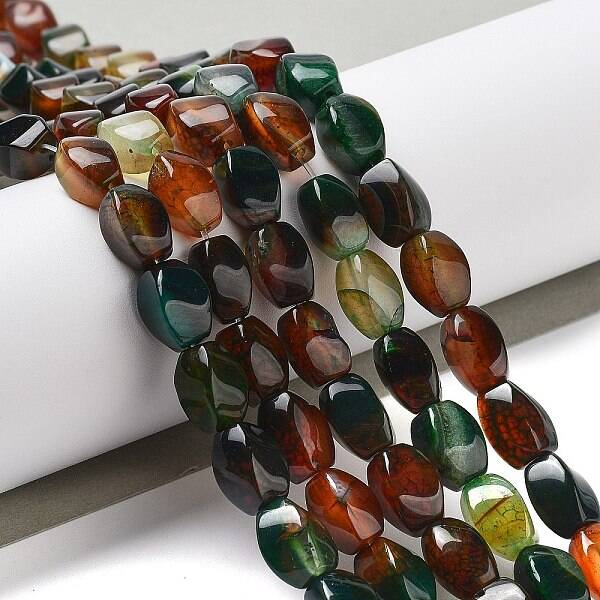 Natural Dragon Veins Agate Beads Strands