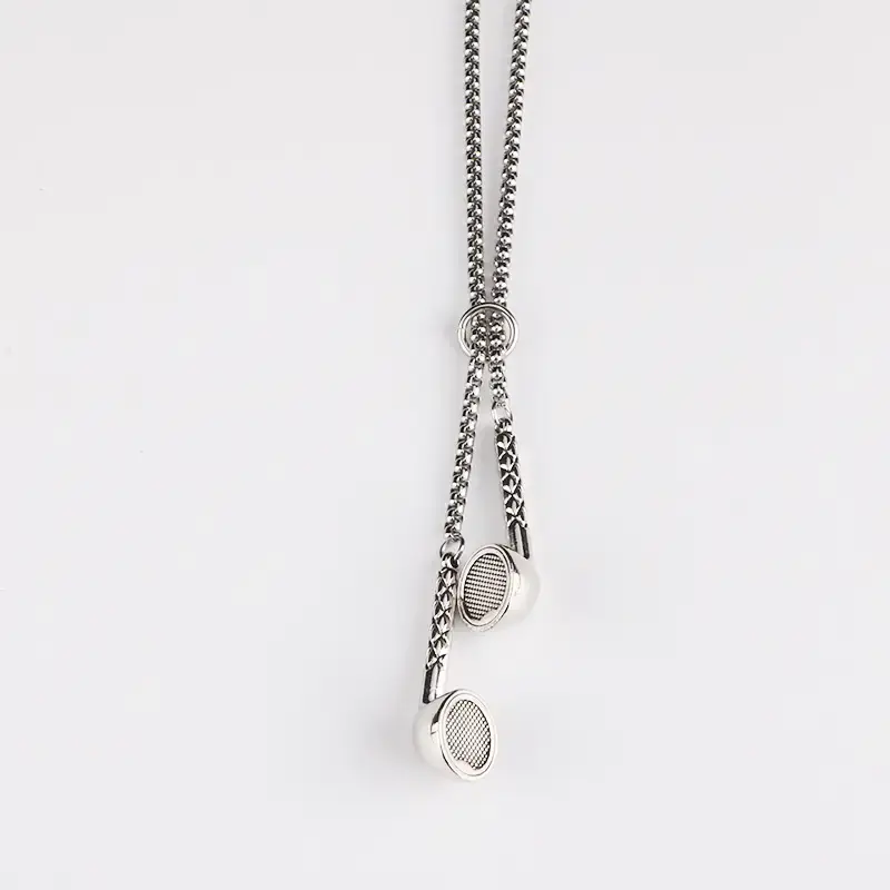 【Headphones necklace】 Star-style Personalized Necklaces, Creative Earplug Pendant Necklaces for Men and Women, Simple Sta...