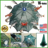 Foldable Fishing Bait Trap Crab Crawfish Shrimp Minnow Catcher Portable Cast Net Cage for Freshwater & Saltwater fathersdaygi...