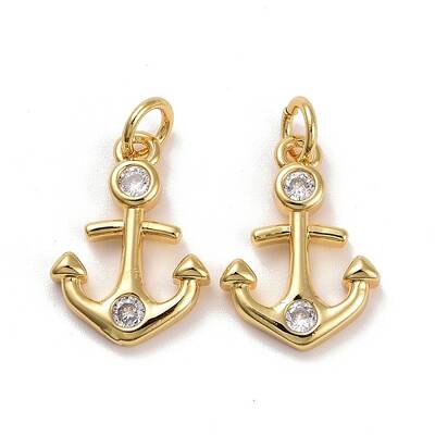 Brass Micro Pave Cubic Zirconia Pendants