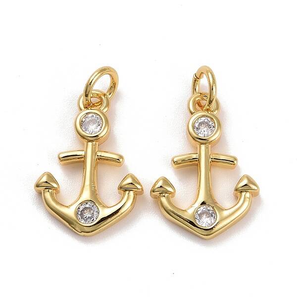 Brass Micro Pave Cubic Zirconia Pendants
