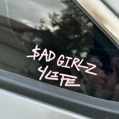 Sad GirlZ 4Life Decal - Pink Sticker on  Window  Expression and Emotional Support Sticker For Cars