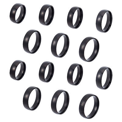 21Pcs 7 Size 304 Stainless Steel Plain Band Rings Set