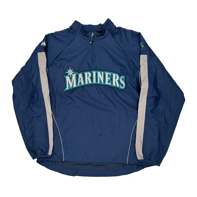 Seattle Mariners Majestic Mlb Windbreaker - XL Blue Polyester