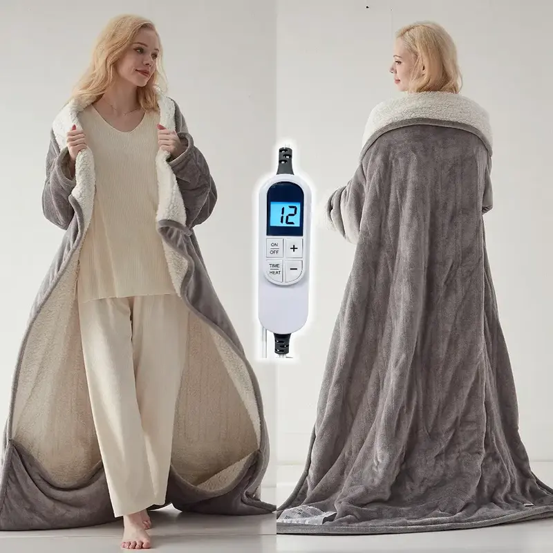 Cosybay Wearable Heated Blanket with Foot Pocket & Sleeves,Electric Blanket Heated Robe for Halloween costume, 10 Heat Levels...