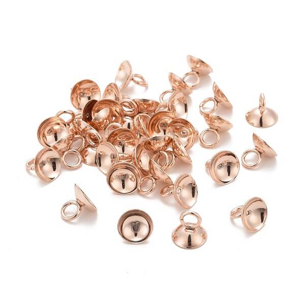201 Stainless Steel Bead Cap Pendant Bails