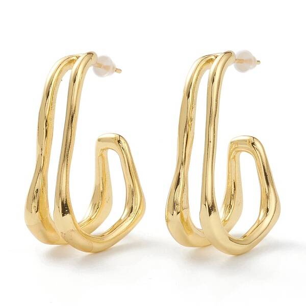 Brass Half Hoop Earrings