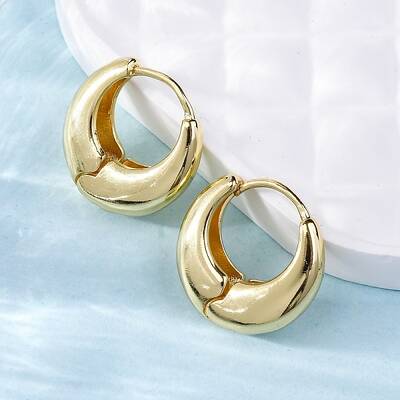 Rack Plating Brass Thick Hoop Earrings for Men Women