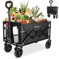 Collapsible Wagon Cart Foldable Heavy Duty Folding Wagon Large Capacity Shopping Cart Utility for Camping Garden Beach Sports...