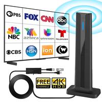 Digital TV Antenna for Smart TV Indoor,2025 TV Antenna with 3M Stick Base, 360°&Long Range Reception HDTV Antenna for Local ...