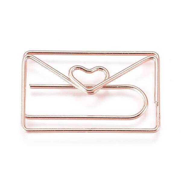 Envelope with Heart Shape Iron Paperclips