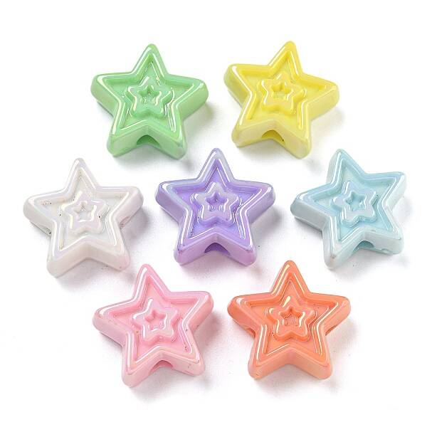 UV Plating Iridescent Acrylic Beads