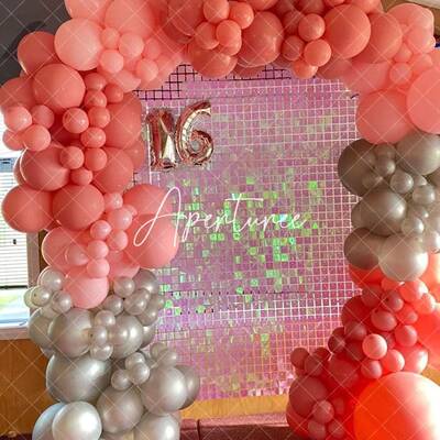 Aperturee Gradient Pink Shimmer Wall Panels | Wedding Event Party Decorations