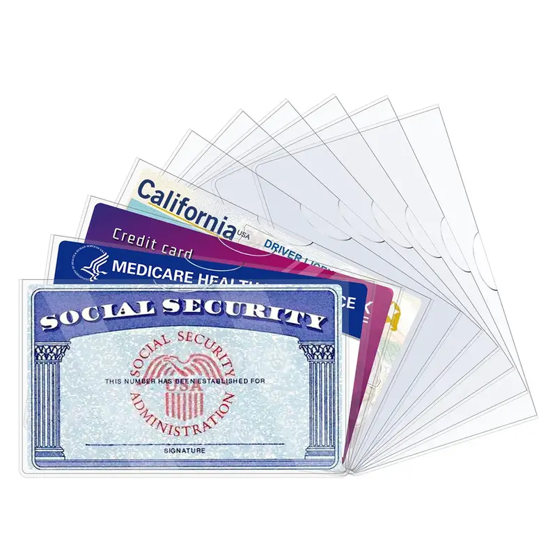 10 Pack Social Security Card Protector Sleeves, New Medicare Card Protector Sleeve, Credit Card Holder. 31 Mil Soft Clear Car...