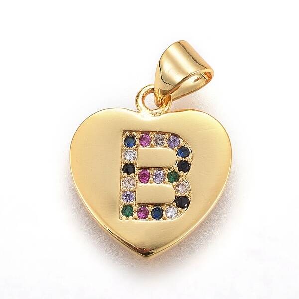 Brass Micro Pave Cubic Zirconia Pendants