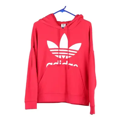 Adidas Spellout Hoodie - Small Pink Cotton Blend