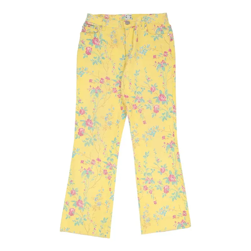 Cavalli Trousers - 28W UK 6 Yellow Cotton