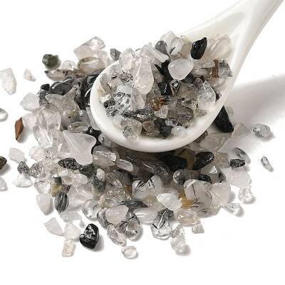 Natural Black Rutilated Quartz Beads