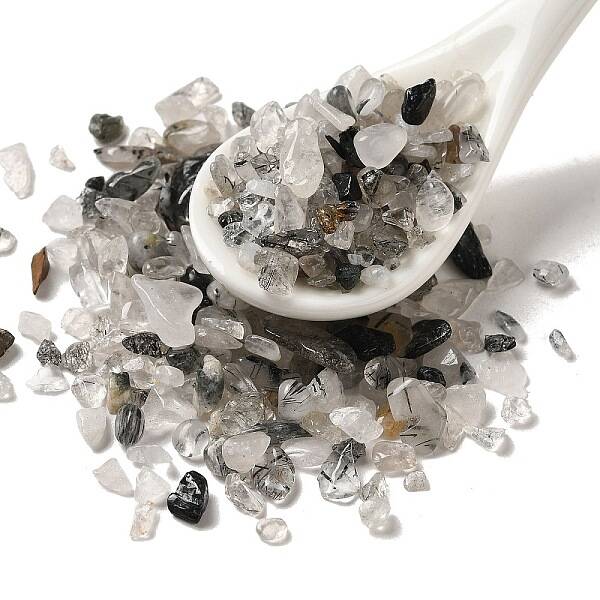 Natural Black Rutilated Quartz Beads