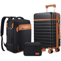 UKEIN Luggage Sets 3 Piece20 Inch With Spinner Wheels,PC Hardside Suitcase Set with TSA Lock,Travel Backpack for Men Women La...