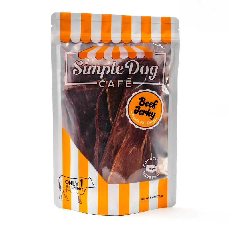 1 Bag of Simple Dog Café Beef Jerky Treats for Dogs - Save Big By Adding More To Your Cart below! Just pick which flavors an...