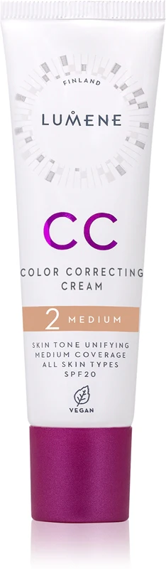 Lumene Color Correcting CC cream for even skin tone SPF 20 color 2 medium 30 ml