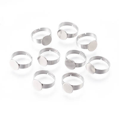 Tarnish Resistant Adjustable 304 Stainless Steel Finger Rings Components