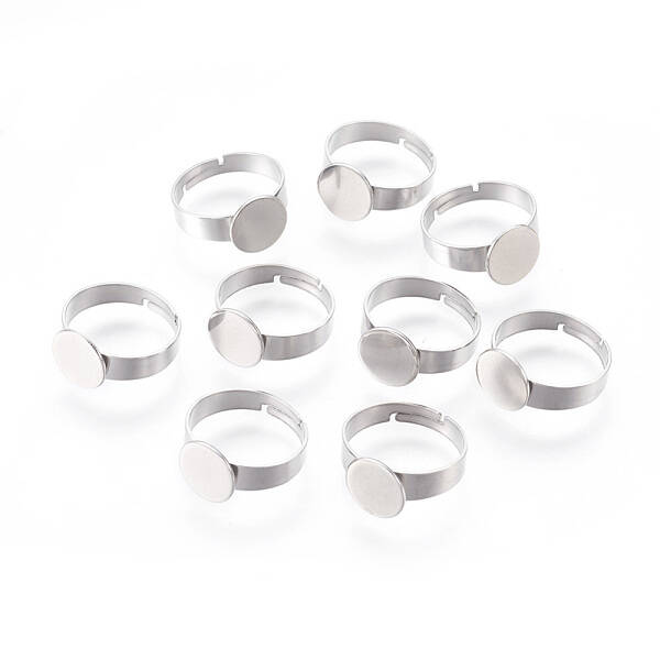 Tarnish Resistant Adjustable 304 Stainless Steel Finger Rings Components