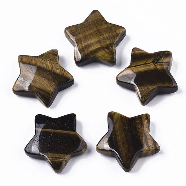 Natural Tiger Eye Star Shaped Worry Stones