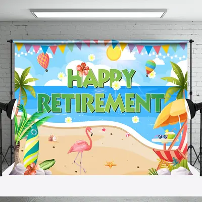 Summer Beach Ocean Sun Flamingo Retirement Backdrop - Aperturee