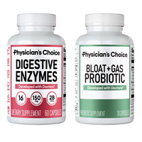 Physician's Choice Ultimate Bloat Bundle: Bloat & Gas Probiotic 30ct + Digestive Enzymes 60ct - Daily Support for Gut Health ...