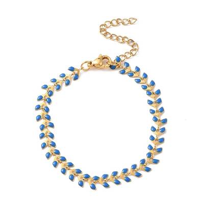 Enamel Ear of Wheat Link Chains Bracelet