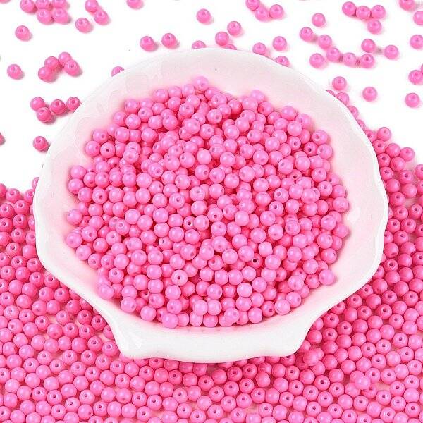 Opaque Baking Painted Glass Beads